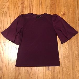Plum bell-sleeve shirt